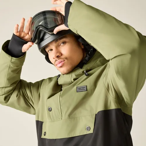 Pánská technická lyžařská bunda Dare2b FREERIDE III černá/khaki (4)
