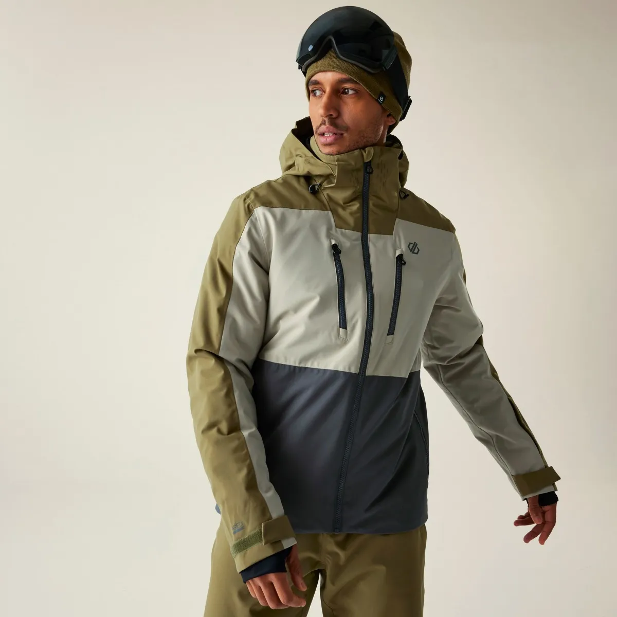 Pánská zimní lyžařská bunda Dare2b BASEPLATE III khaki/šedá