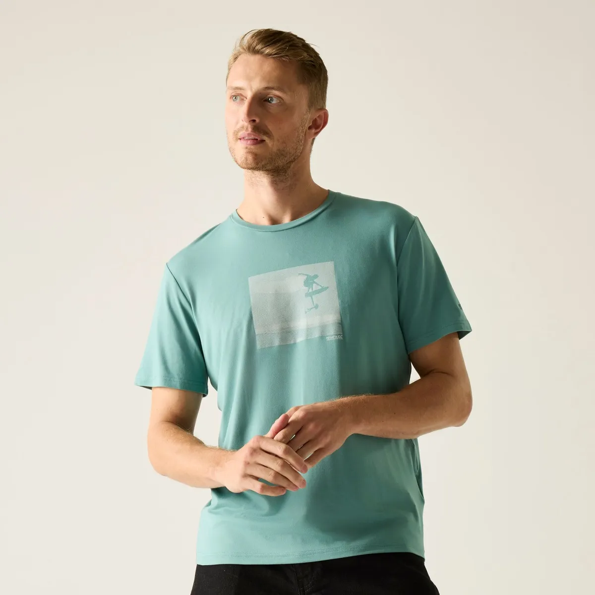 Pánské funkční tričko Regatta FINGAL STRETCH tyrkysová