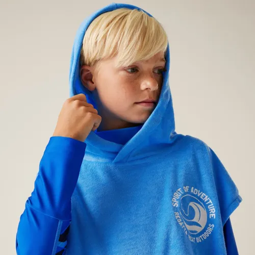 Dětské ručníkové pončo Regatta TOWEL ROBE II modrá (2)