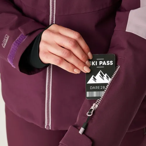 Dámská zimní lyžařská bunda Dare2b ICED růžová/vínová (8)